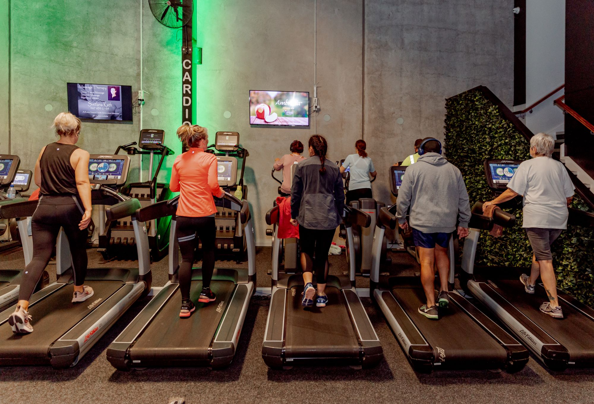 people on treadmills at evolve fitness in matamata